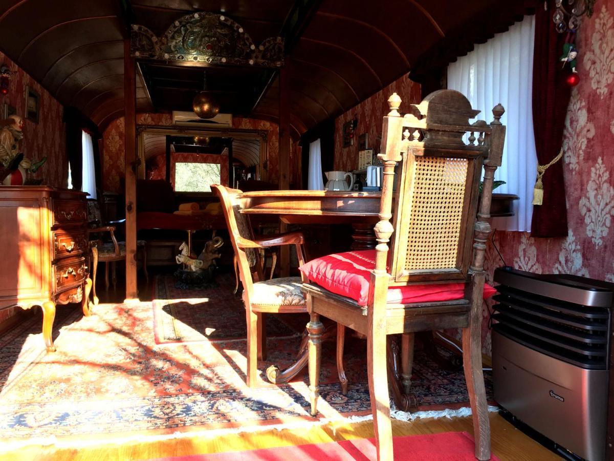 Historischer Zirkuswagen Mit Terrasse Und Blick Ins Gruene Witzenhausen Esterno foto